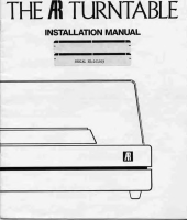 Acoustic Research Turntable - Owners Manual